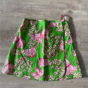 Lilly Pulitzer Green and Pink Floral Skirt